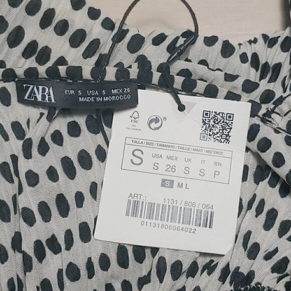 NWT ZARA Polka dot elastic waist asymmetrical hem camisole - Picture 12 of 15